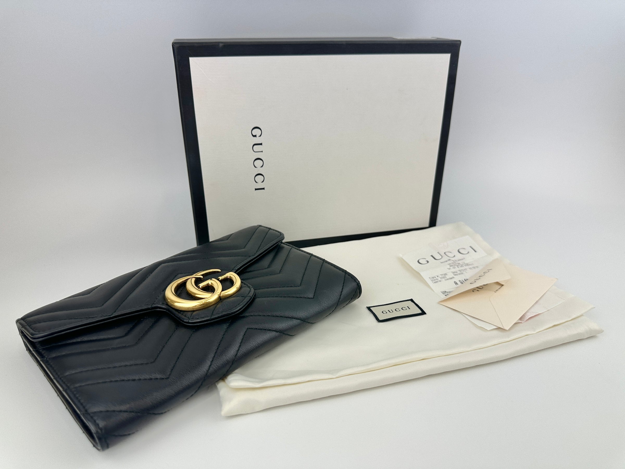 443122 GG Marmont Black Wallet on Chain