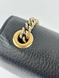 Interlocking G Shoulder Bag in Black Calfskin