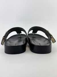 Mellow Thong Leather Sandals in Spark Gold / Perfect Black Size US 8