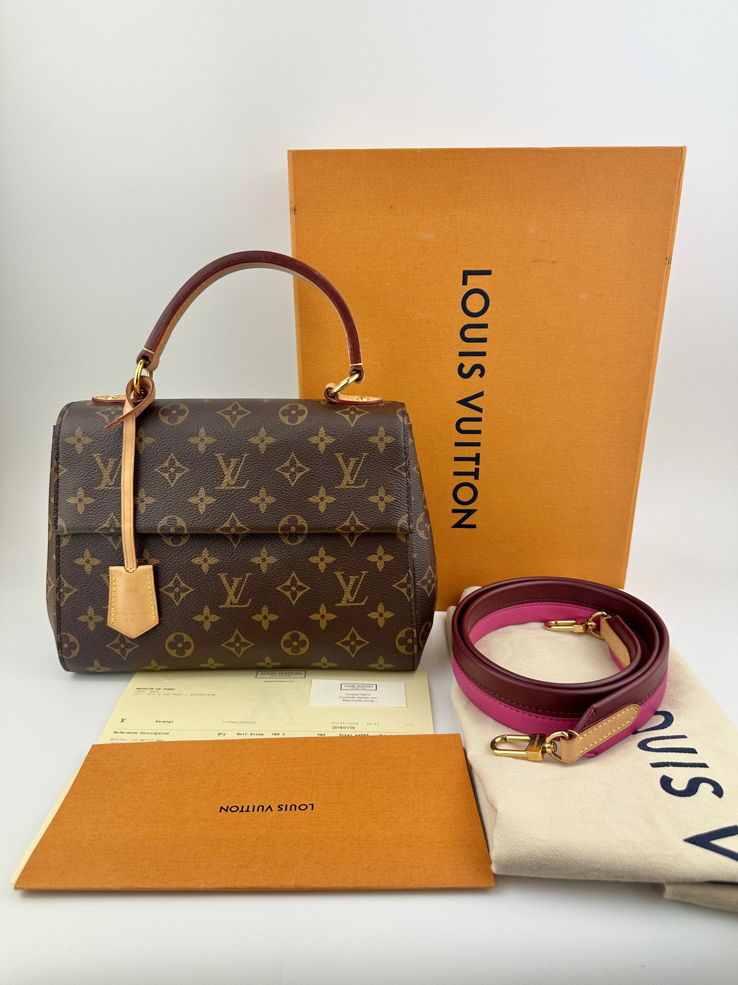 M42738 Cluny BB Monogram Canvas Bordeaux / Fuchsia Bag