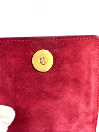 Studded Lambskin Vertical Diorama Clutch on Chain Burgundy GHW - Glampot