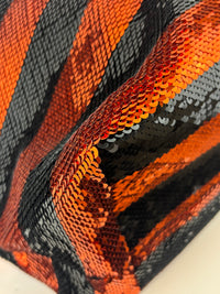 BR4727 Paillettes Satin Sequin Stripes Tote in Arancio