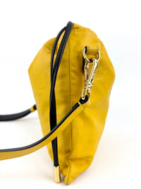 Yellow Fendi Roma Drawstring Pouch Bag with Strap