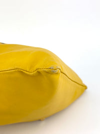 Yellow Fendi Roma Drawstring Pouch Bag with Strap