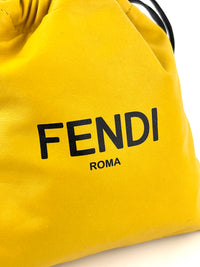 Yellow Fendi Roma Drawstring Pouch Bag with Strap