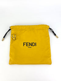 Yellow Fendi Roma Drawstring Pouch Bag with Strap