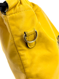 Yellow Fendi Roma Drawstring Pouch Bag with Strap