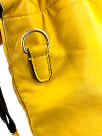 Yellow Fendi Roma Drawstring Pouch Bag with Strap