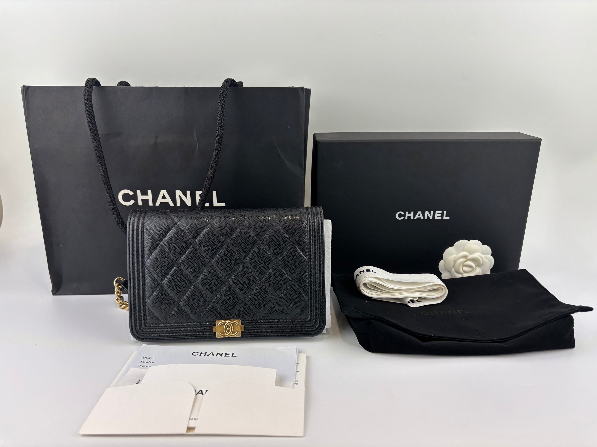 AP1117 Boy Wallet on Chain Black Caviar GHW