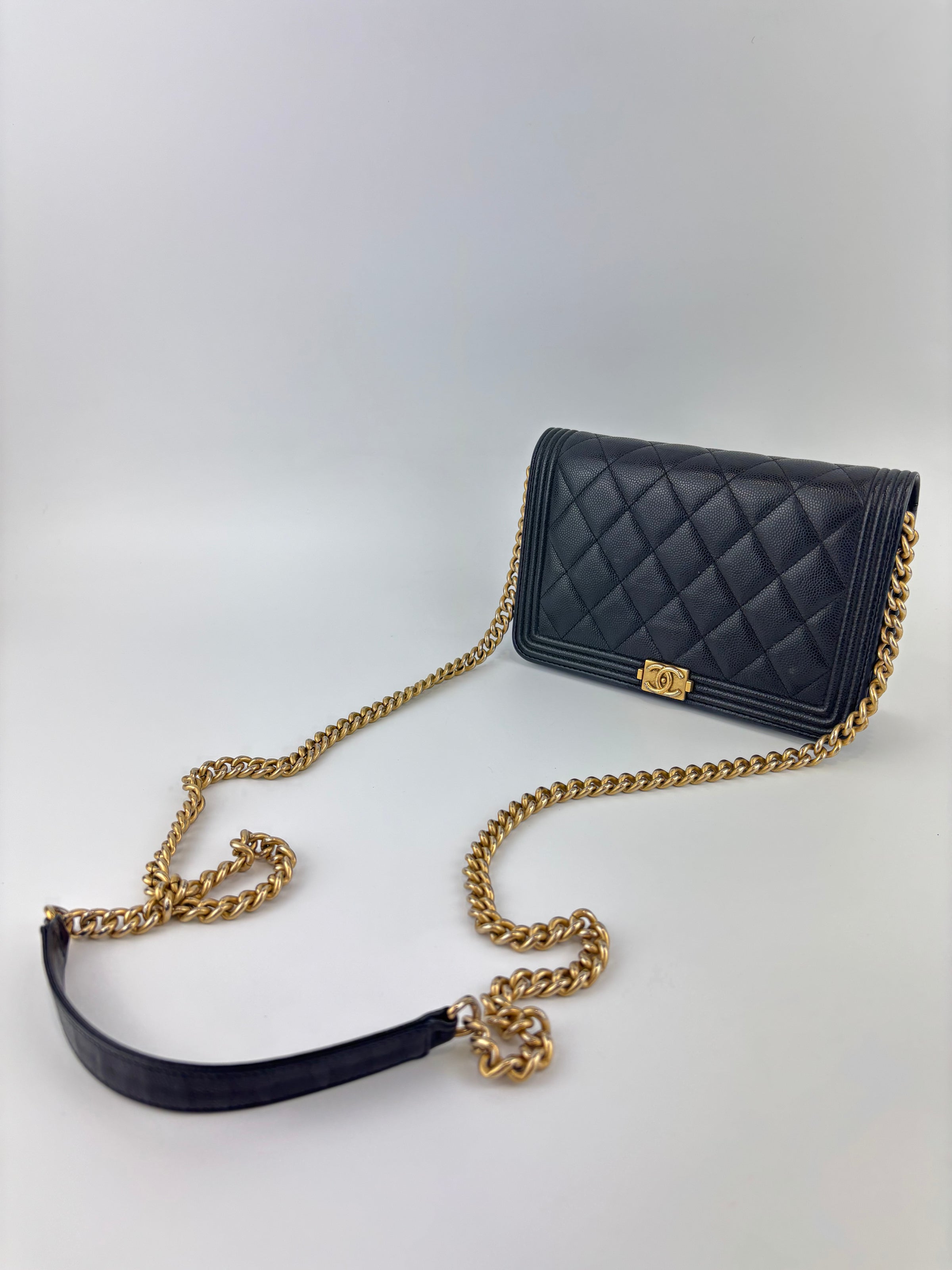 AP1117 Boy Wallet on Chain Black Caviar GHW