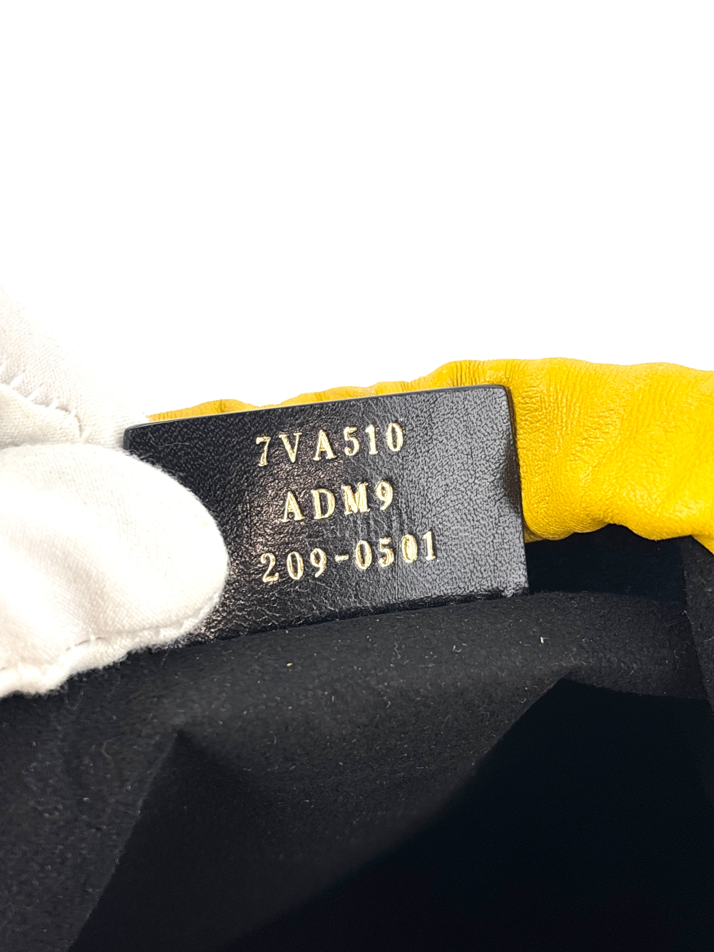 Yellow Fendi Roma Drawstring Pouch Bag with Strap