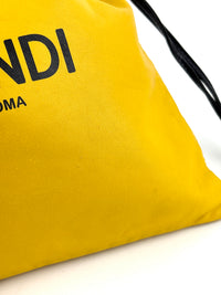 Yellow Fendi Roma Drawstring Pouch Bag with Strap