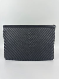 Boy Large O Case Chevron Caviar Clutch in Black