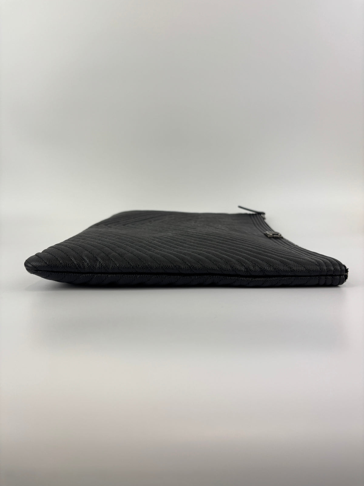 Boy Large O Case Chevron Caviar Clutch in Black