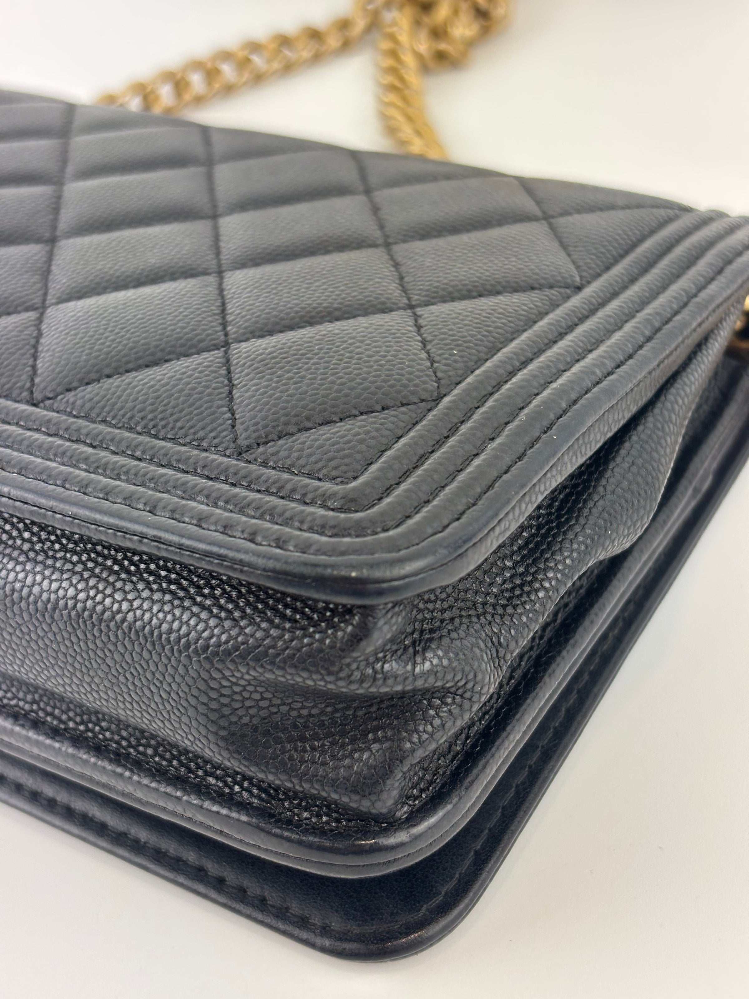 AP1117 Boy Wallet on Chain Black Caviar GHW