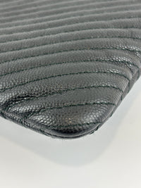 Boy Large O Case Chevron Caviar Clutch in Black