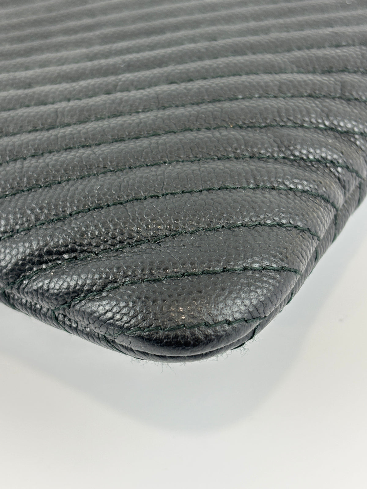 Boy Large O Case Chevron Caviar Clutch in Black
