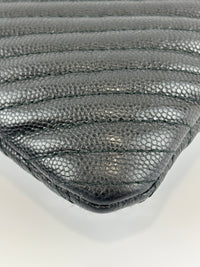 Boy Large O Case Chevron Caviar Clutch in Black