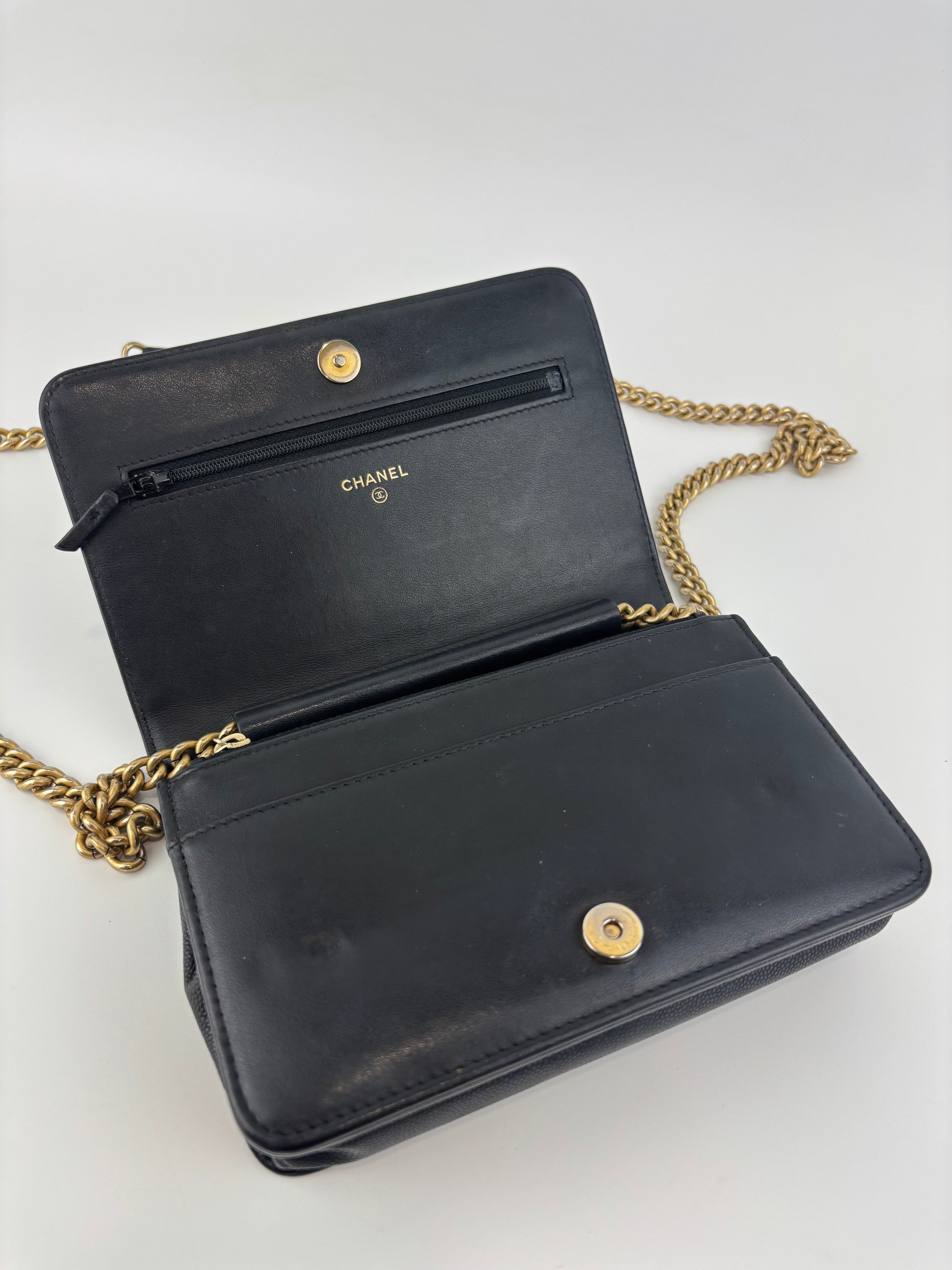 AP1117 Boy Wallet on Chain Black Caviar GHW