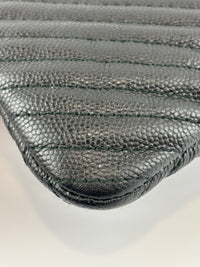 Boy Large O Case Chevron Caviar Clutch in Black