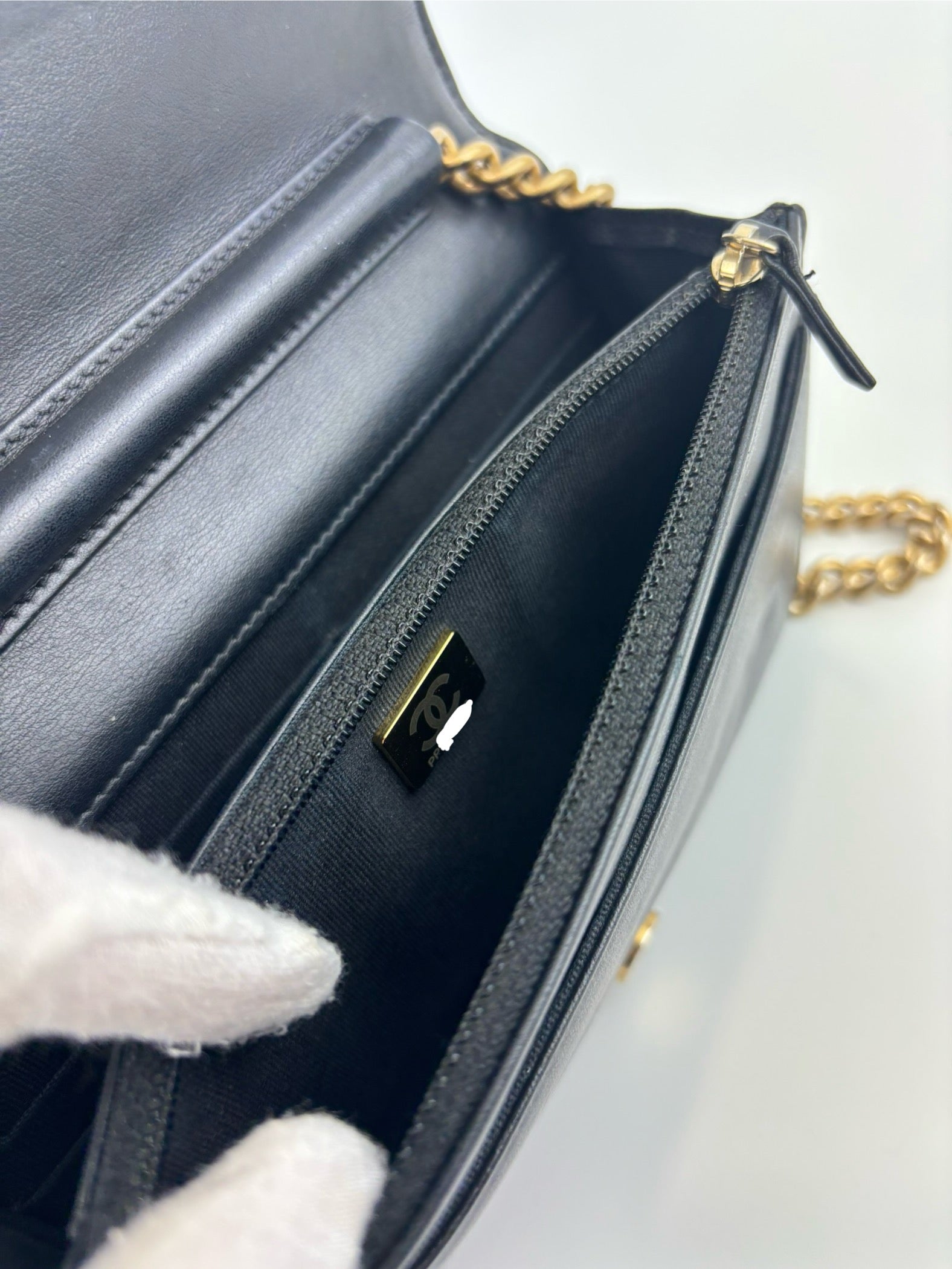 AP1117 Boy Wallet on Chain Black Caviar GHW