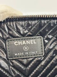 Boy Large O Case Chevron Caviar Clutch in Black