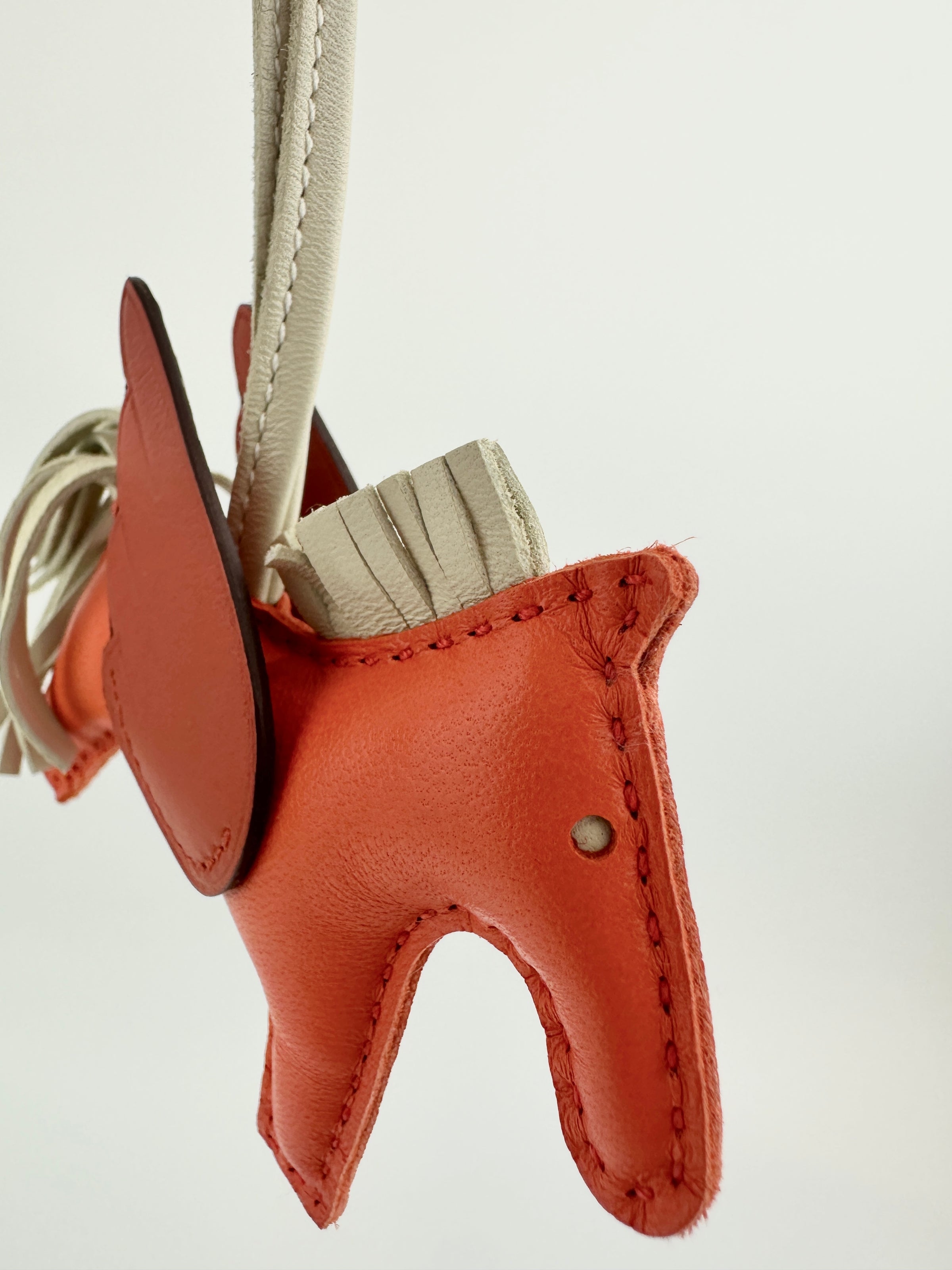 Rodeo Pegase PM Milo Lamb Orange Poppy / Craei / Terre Battue Lambskin Bag Charm