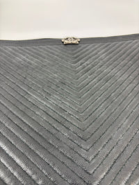 Boy Large O Case Chevron Caviar Clutch in Black
