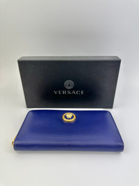 La Medusa Purple Leather Long Wallet