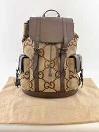Jumbo GG Canvas Backpack Camel