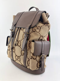 Jumbo GG Canvas Backpack Camel