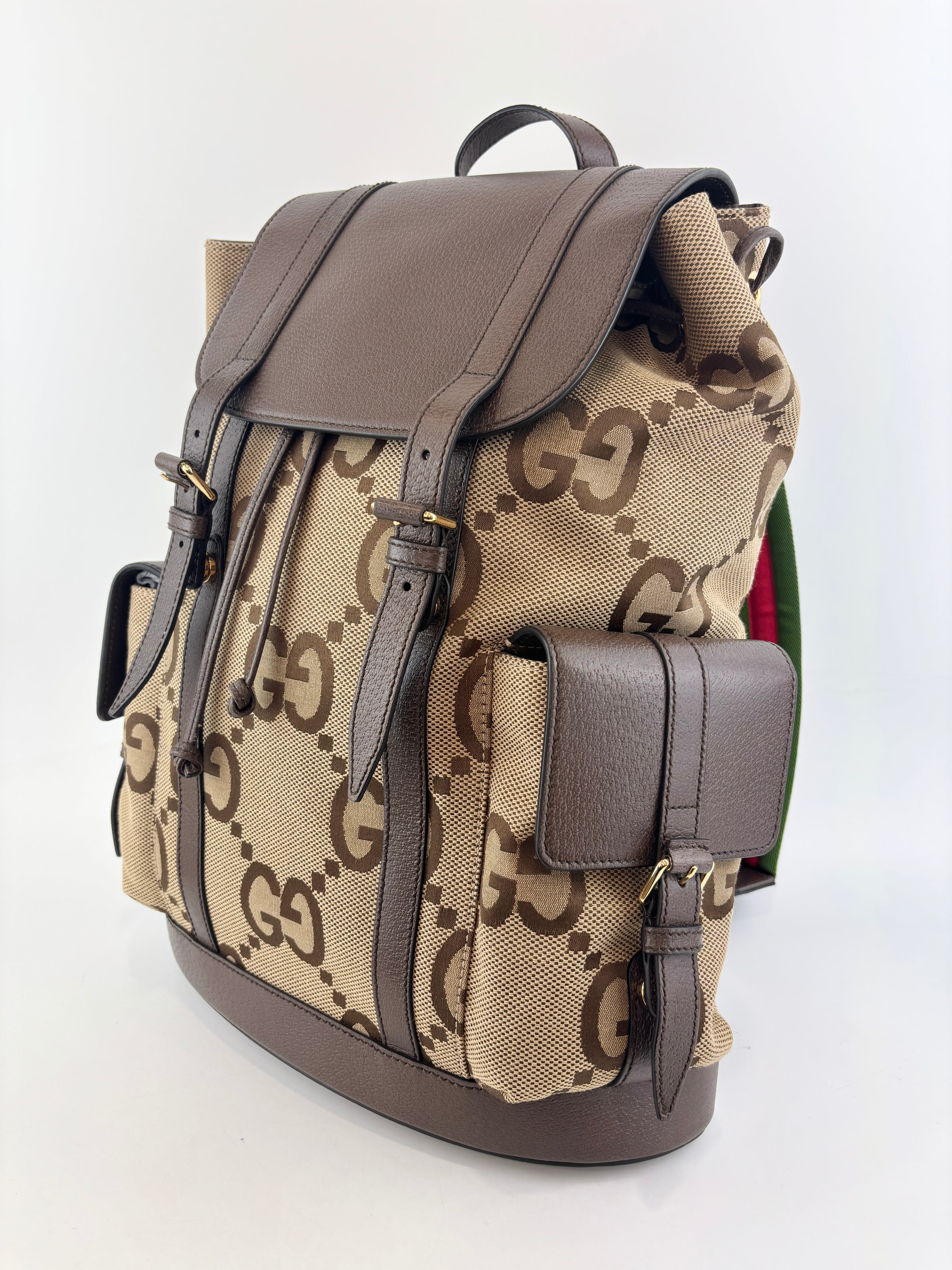 Jumbo GG Canvas Backpack Camel