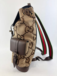 Jumbo GG Canvas Backpack Camel