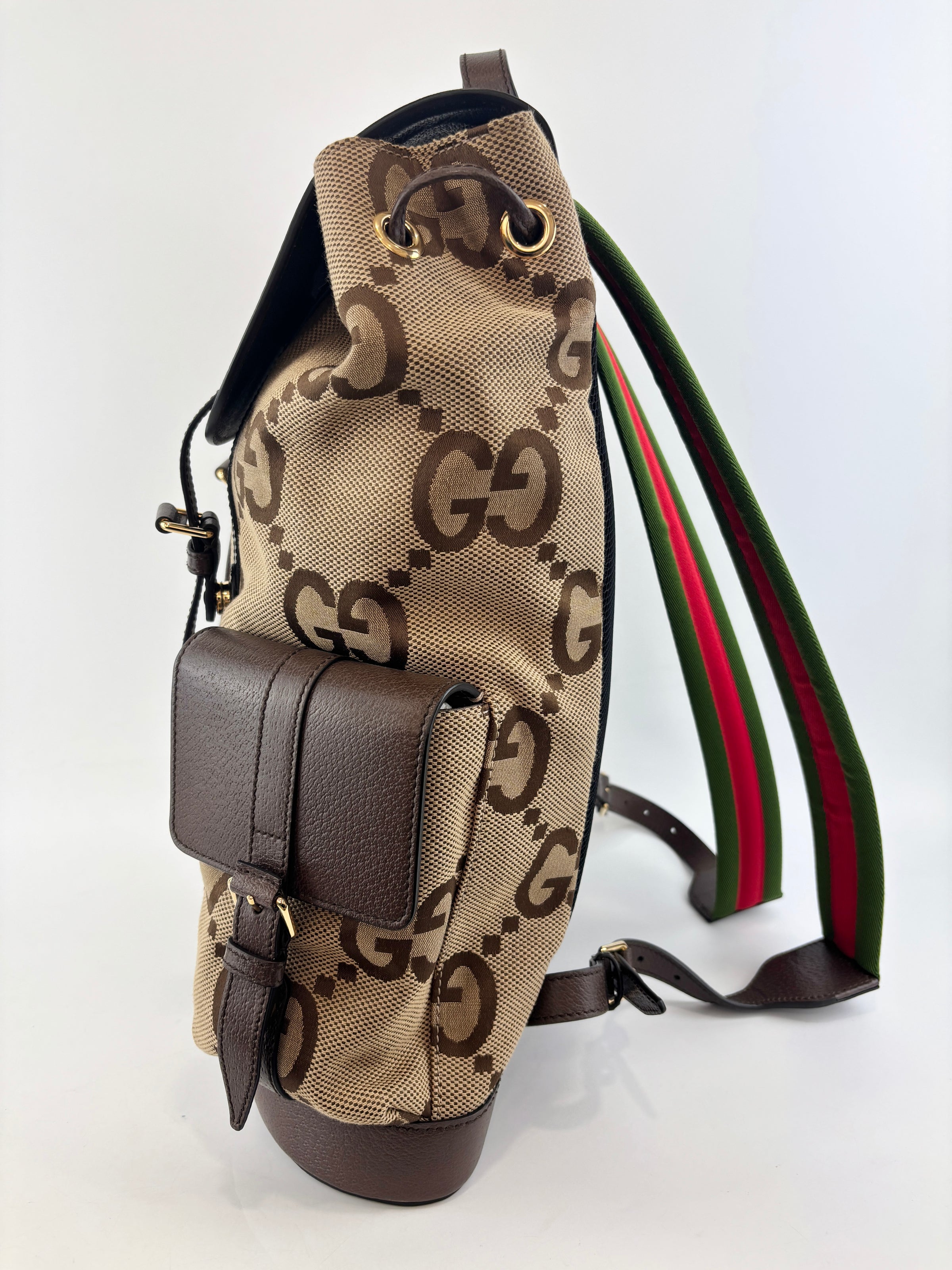 Jumbo GG Canvas Backpack Camel