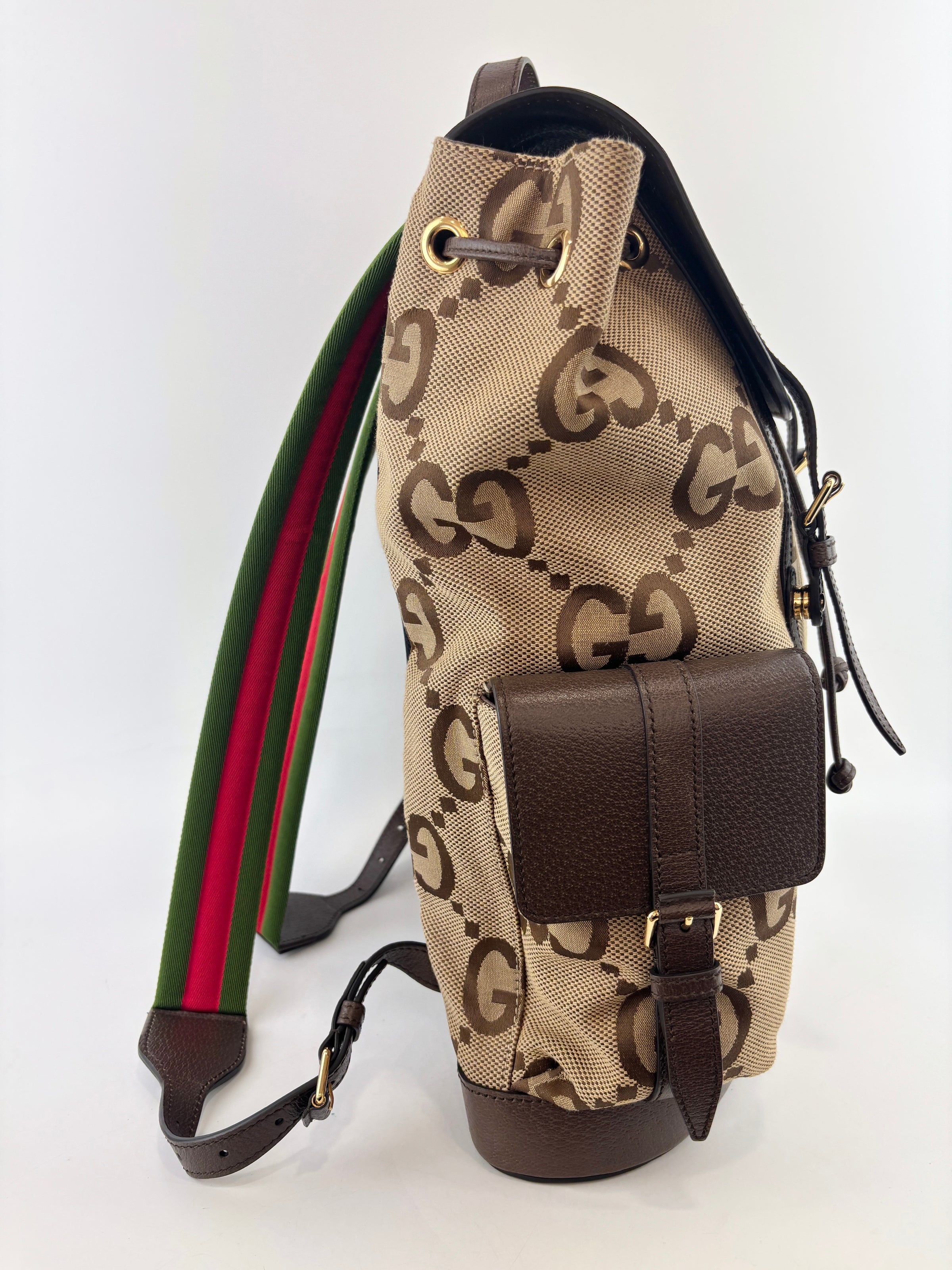 Jumbo GG Canvas Backpack Camel