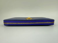 La Medusa Purple Leather Long Wallet