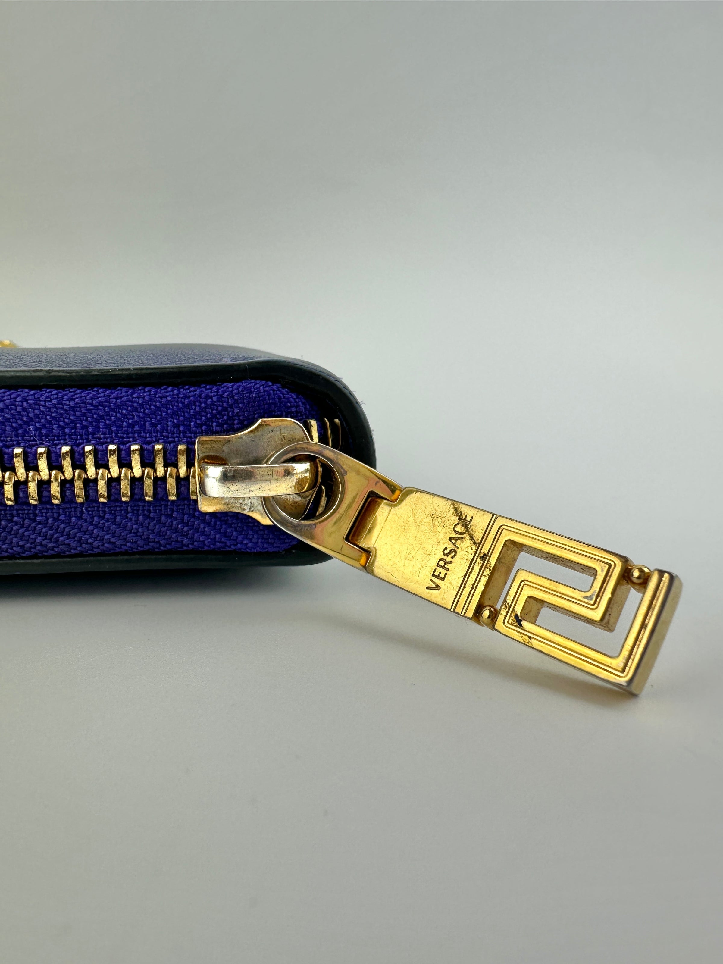 La Medusa Purple Leather Long Wallet