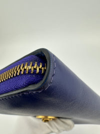 La Medusa Purple Leather Long Wallet
