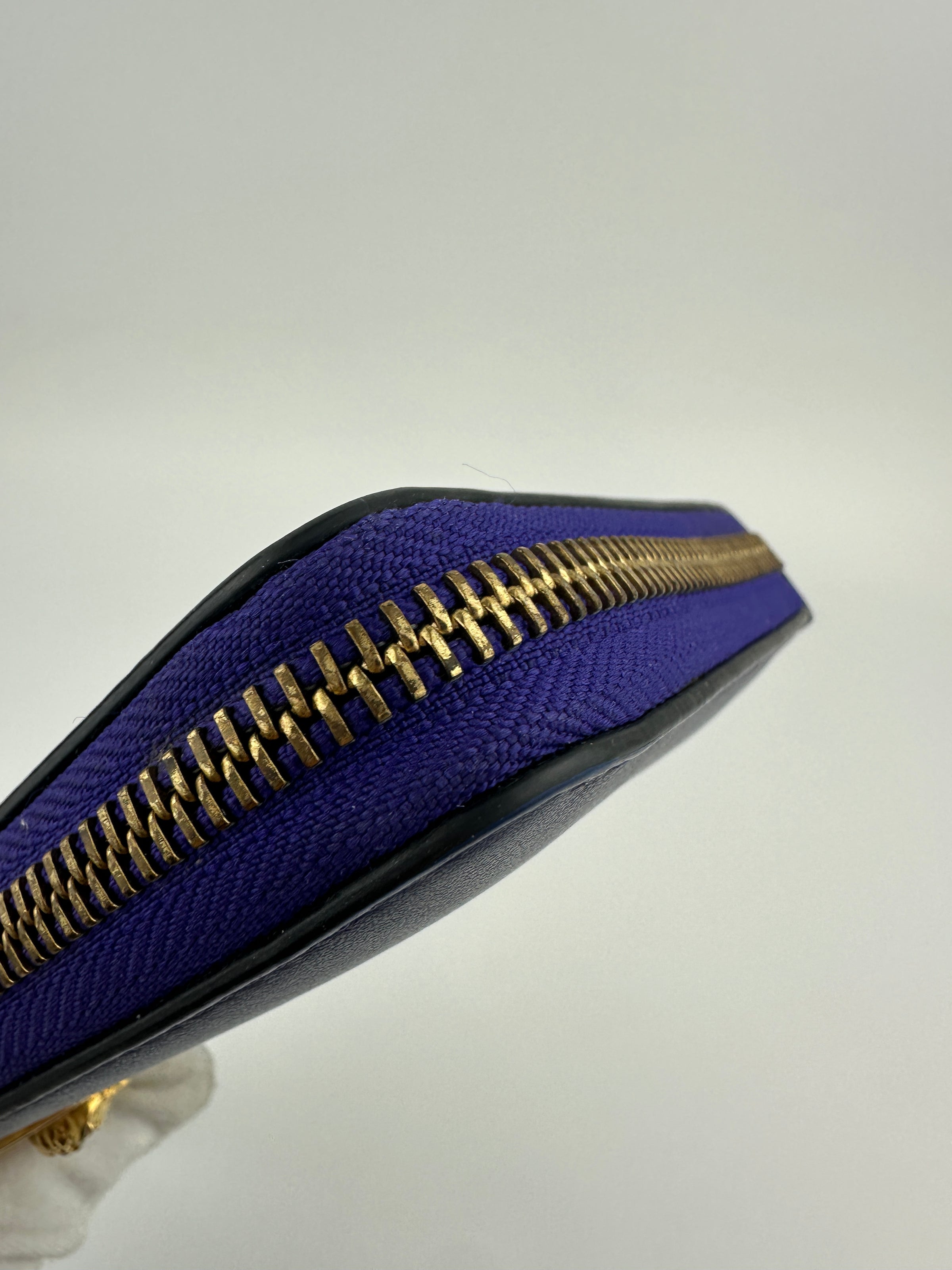 La Medusa Purple Leather Long Wallet