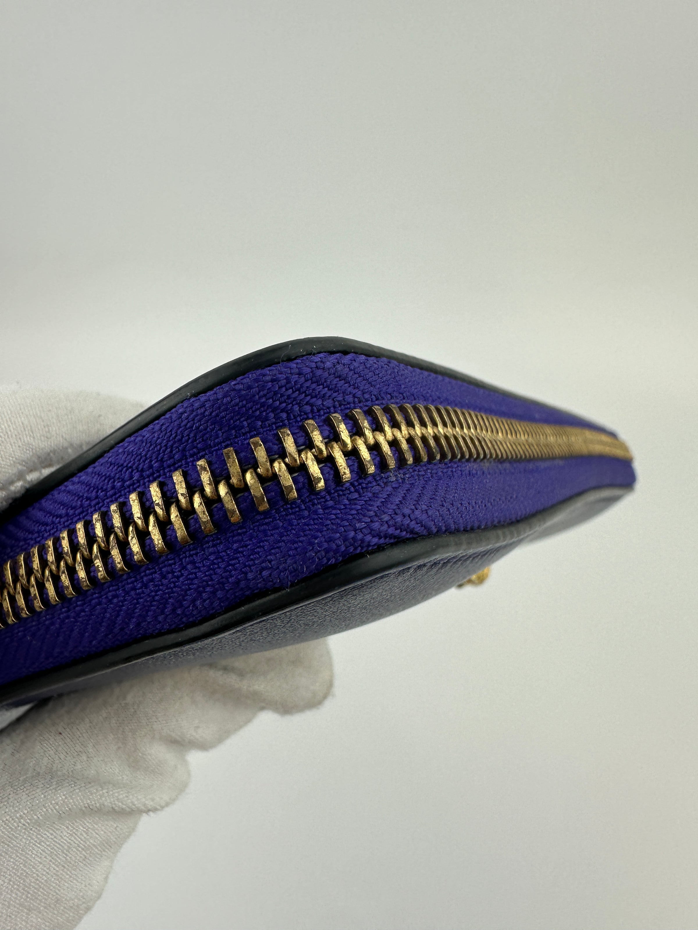 La Medusa Purple Leather Long Wallet