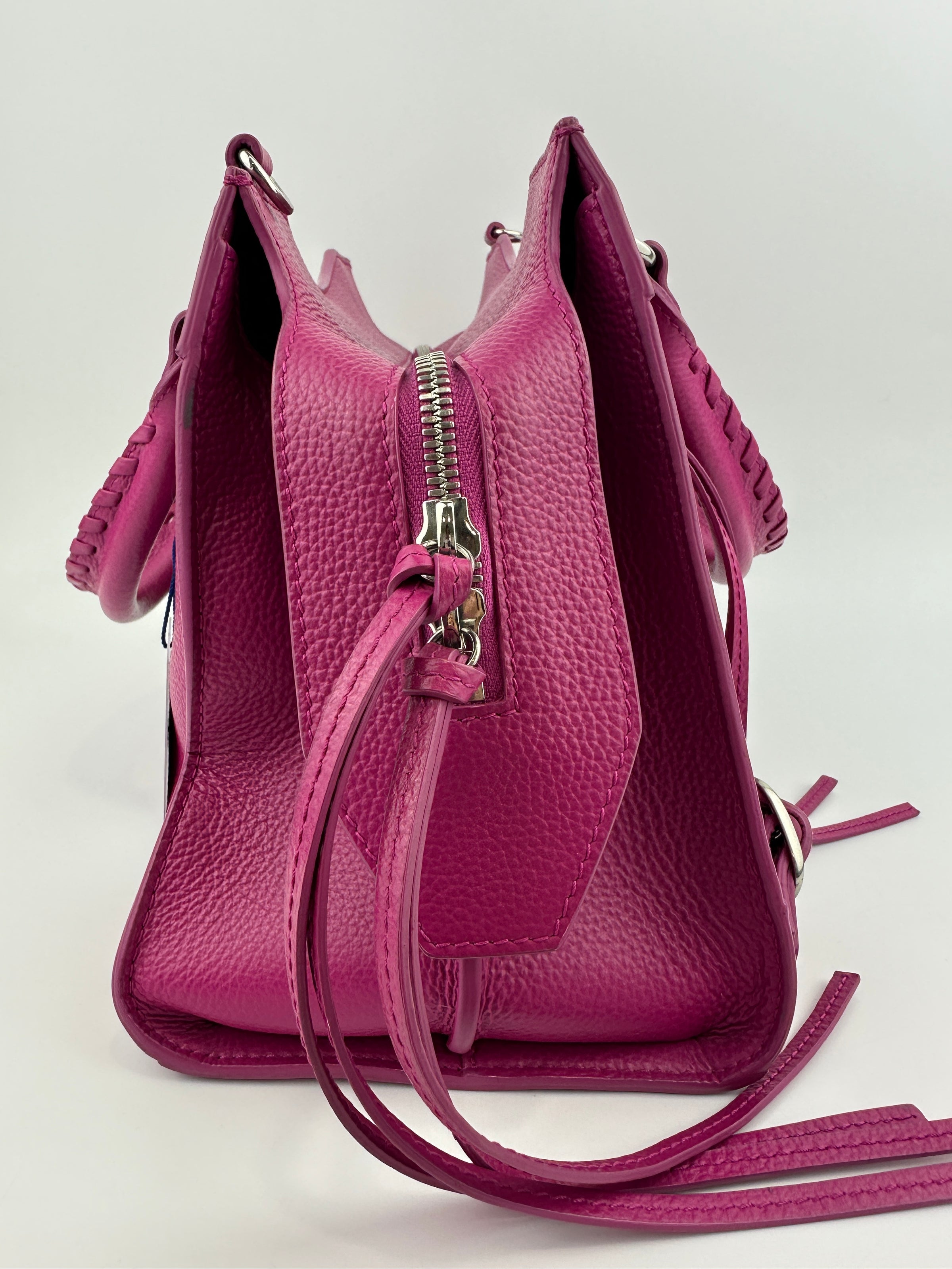 Neo Classic Small City Fuchsia Grained Calfskin Leather Bag