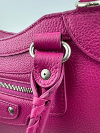 Neo Classic Small City Fuchsia Grained Calfskin Leather Bag