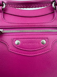 Neo Classic Small City Fuchsia Grained Calfskin Leather Bag