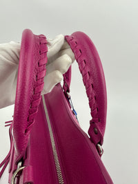 Neo Classic Small City Fuchsia Grained Calfskin Leather Bag