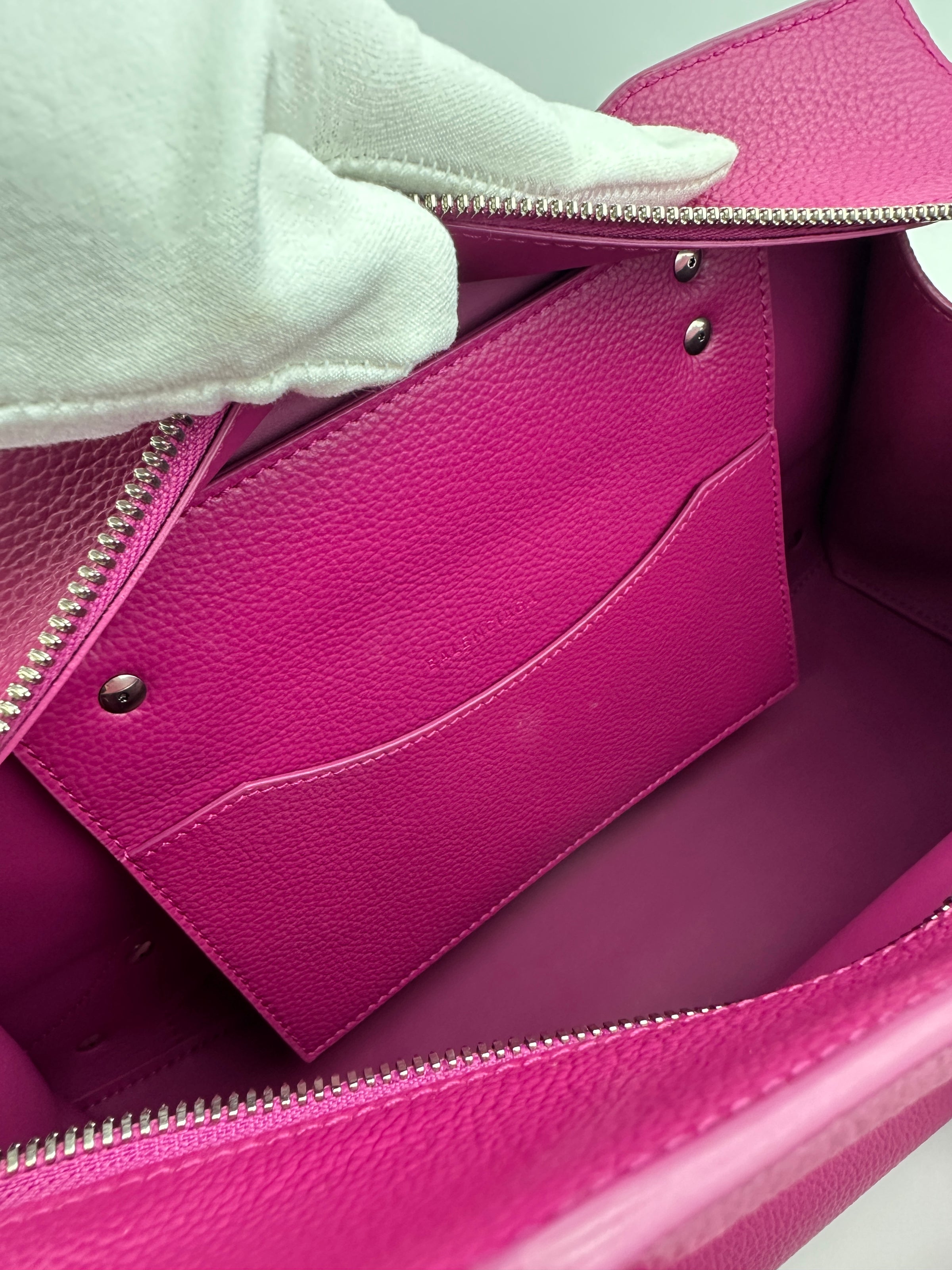 Neo Classic Small City Fuchsia Grained Calfskin Leather Bag