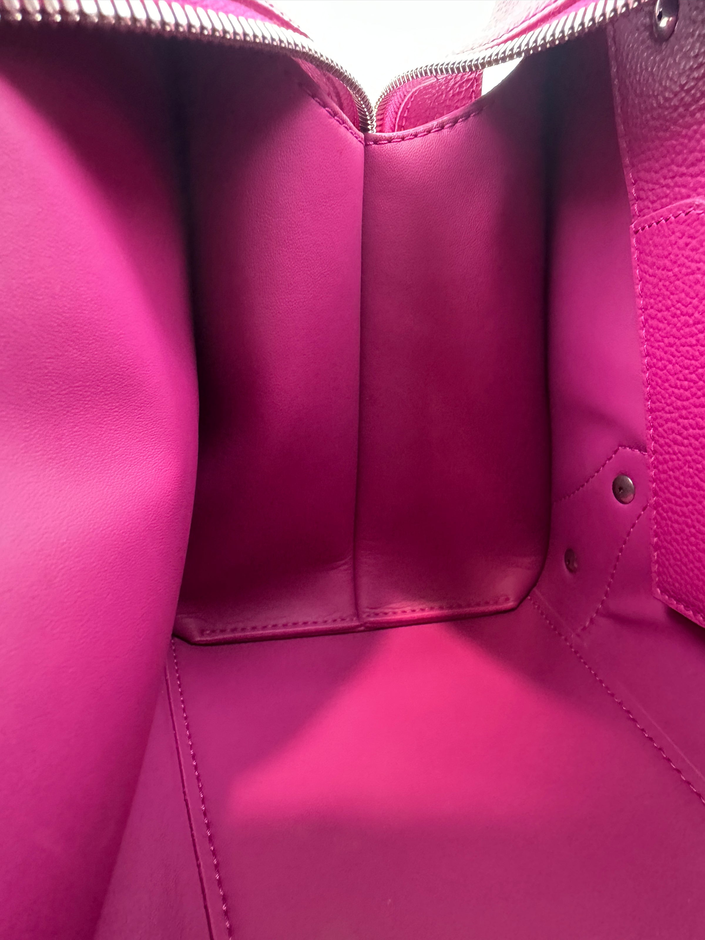 Neo Classic Small City Fuchsia Grained Calfskin Leather Bag