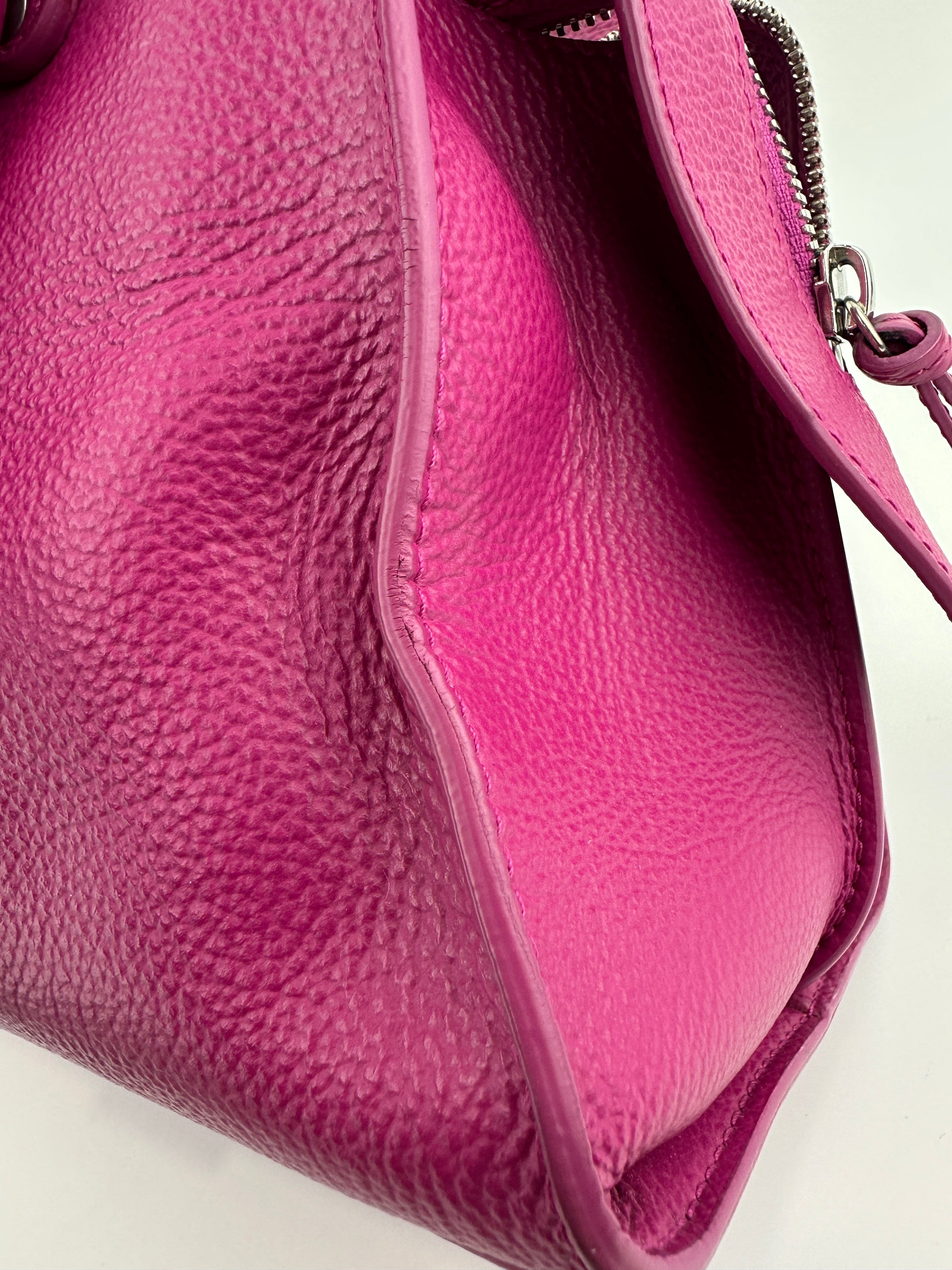 Neo Classic Small City Fuchsia Grained Calfskin Leather Bag
