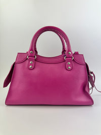 Neo Classic Small City Fuchsia Grained Calfskin Leather Bag