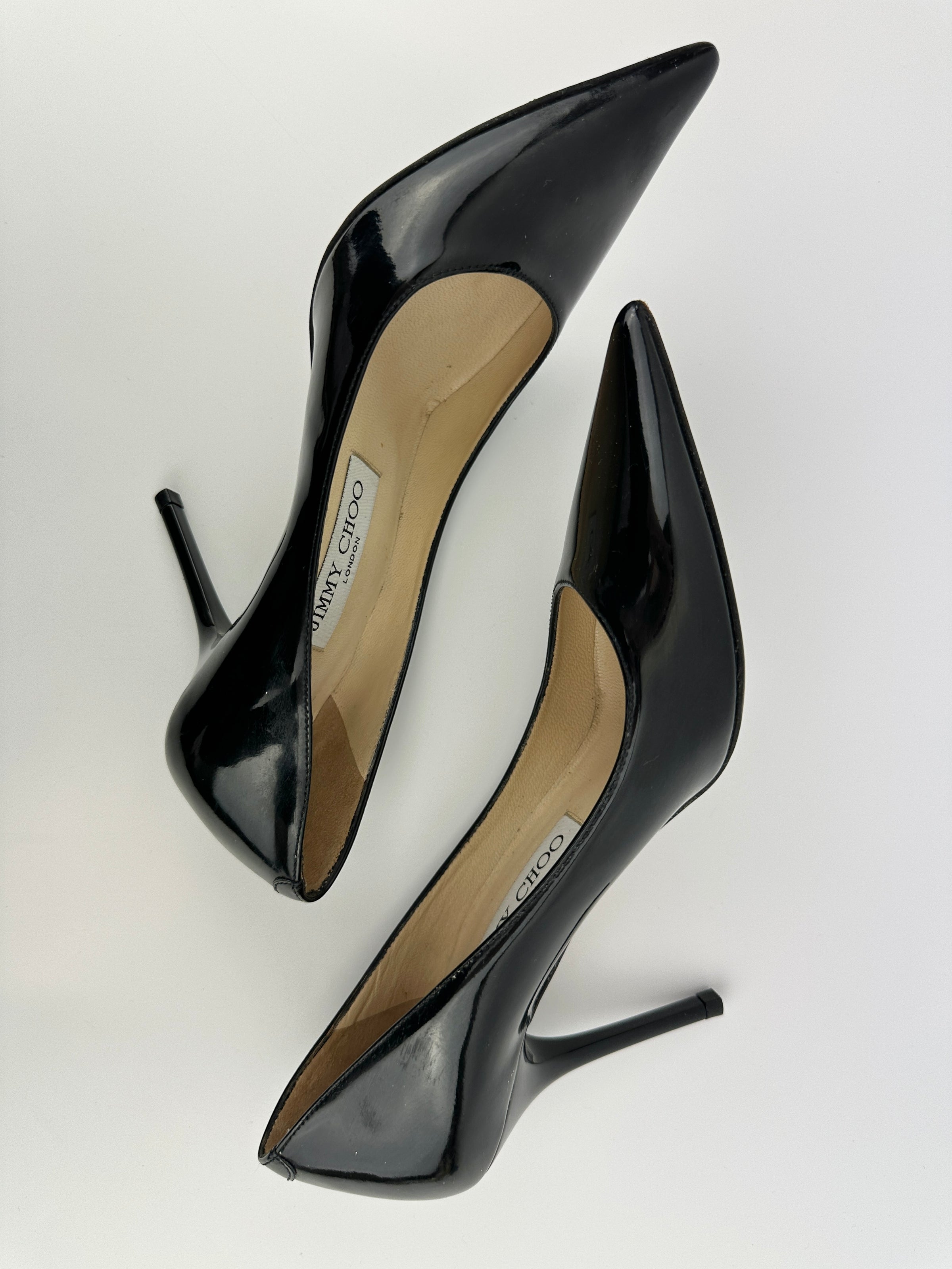 Love 85 Black Patent Leather Heels Size 34.5