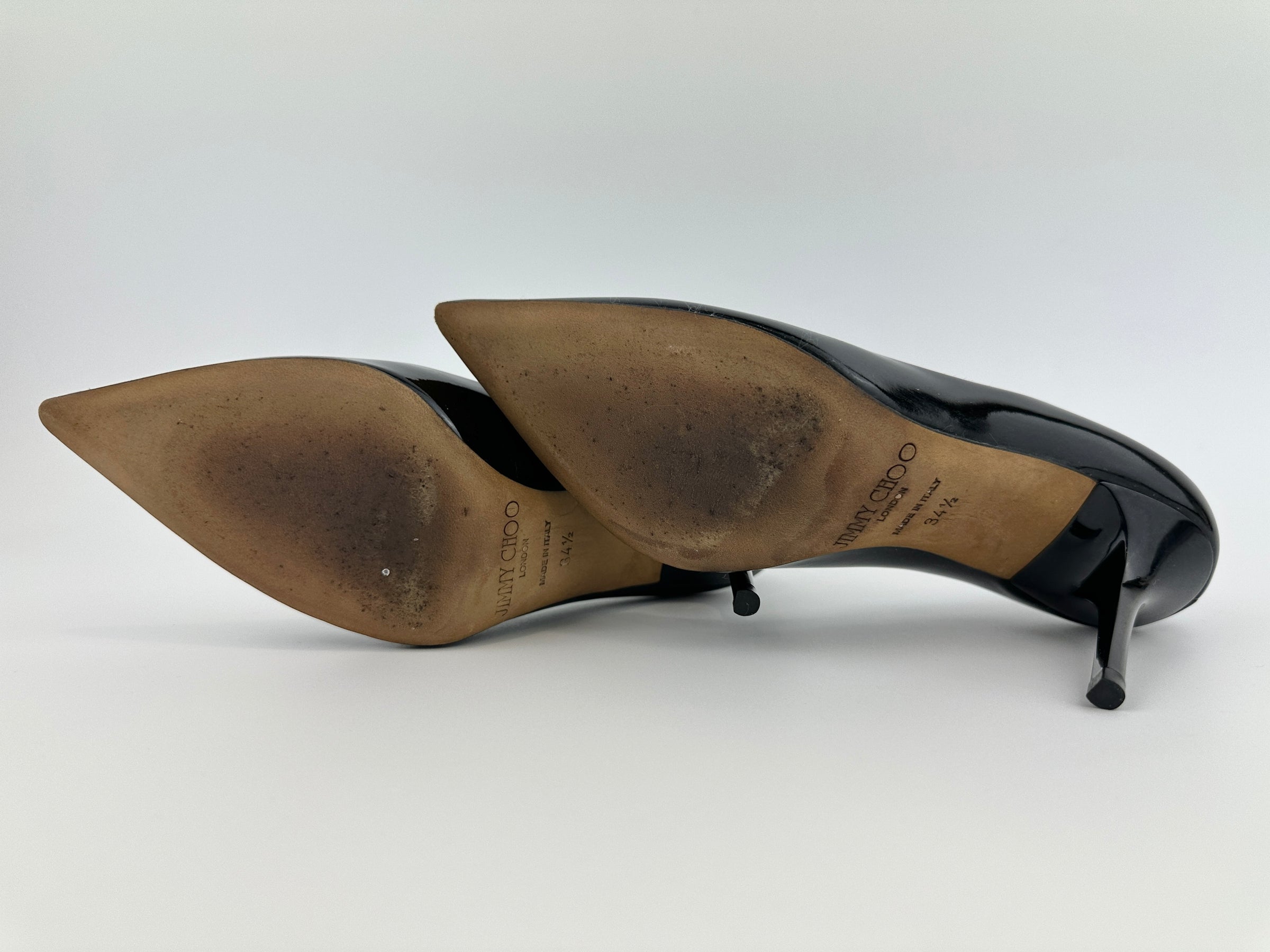 Love 85 Black Patent Leather Heels Size 34.5